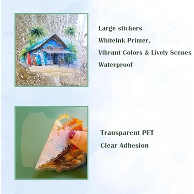 Nature Landscape Stickers Set - 120 Pcs Clear PET Travel Stickers for Scrapbooking, Journaling, Junk Journal, Collage - Waterproof Transparent Mountain Forest Beach for Scrapbook Supplies - Image 5